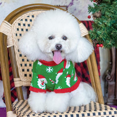 CuteBone Santa-claus knit dog sweater harness-hole for easy control during walks.