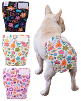 CuteBone washable dog diapers No Tail Hole 3Pack leak-proof protection for docked-tail dogs