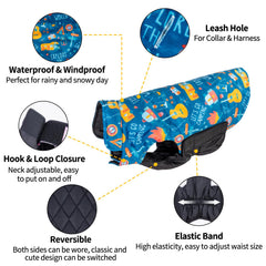CuteBone jacket shows leash hole for easy harness use during walks.