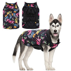CuteBone winter dog jacket reversible plaid closeup shows cozy fleece interior for warmth.