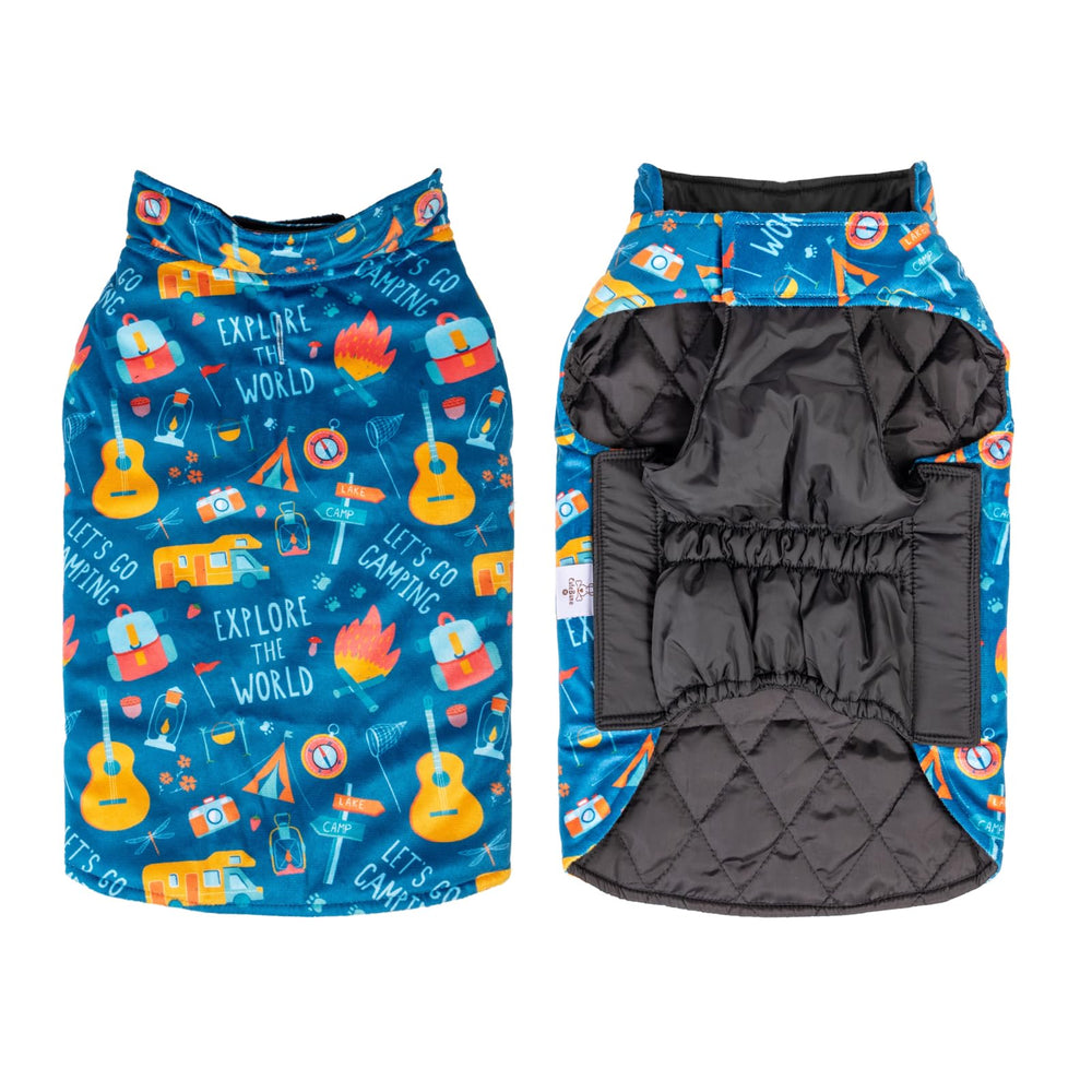 CuteBone winter dog jacket with reversible plaid design for versatile style and warmth.