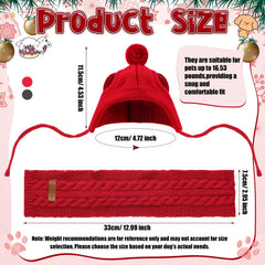 Cutecrop knitted dog scarf in red provides cozy neck warmth for chilly walks