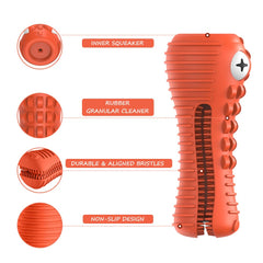 Cutiful gator dog toy squeaker and bristles boost interactive play and cleaning.