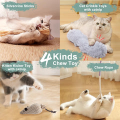 CUUOOT kitten toys feather bird replacement sparks hunting instincts and curiosity