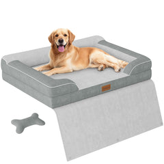 CWAWZ extra-large dog bed with orthopedic foam supports joints for aging dogs.