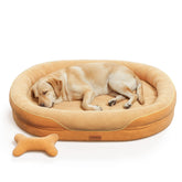 CWAWZ Jumbo Orthopedic Dog Bed full-surround bolsters side view highlights secure den-like support.