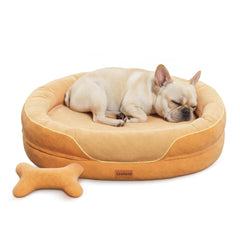 CWAWZ large orthopedic dog bed front view showing full-surround bolsters for cozy support.