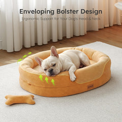 CWAWZ large orthopedic dog bed side view highlighting memory foam core for joint comfort.