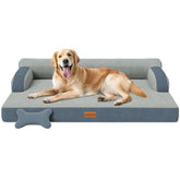 CWAWZ XL orthopedic dog bed front view highlights sturdy support for cozy lounging.