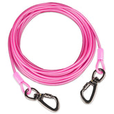 Cwlovys dog tie out cable 30ft swivel clip enables safe yard exploration.