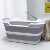 Cyanoe collapsible pet bathtub folded compact for space-saving storage.