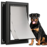CYBERGATE X-Large aluminum door exterior frame ready for easy pet access and weather protection.