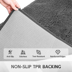Cybstrax machine-washable entry rug simplifies cleaning after muddy paw days