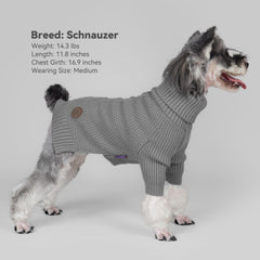 cyeollo 4XL dog sweater grey back view showing full coverage