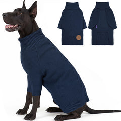 Cyeollo 4XL dog sweater navy pullover front view for warm winter walks