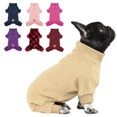 cyeollo dog pajamas beige front view provide cozy fleece warmth for winter walks