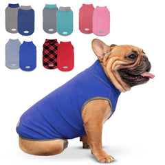 cyeollo dog sweater blue front shows cozy fleece and stretchable fit for comfort
