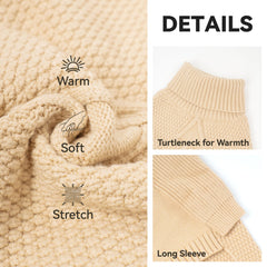 cyeollo dog sweater neck detail shows turtleneck warmth without restricting movement