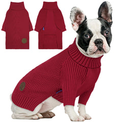 cyeollo dog sweater warm-turtleneck on dog showcases cozy winter warmth