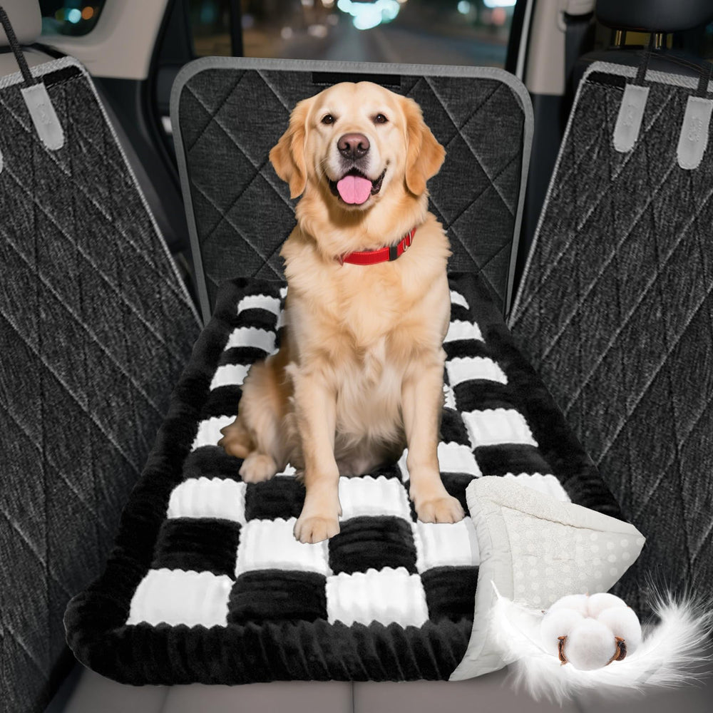 Cyhczx thickened dog bed back seat material closeup for durable comfort on trips.