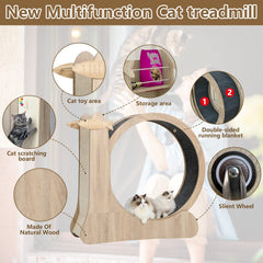 CYlively cat wheel side scratcher detail demonstrates paw sharpening in compact space.