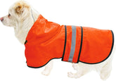 Dadanfly dog raincoat waterproof hood orange xs front view for dry walks