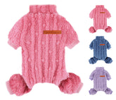 DaFuEn dog sweater pink long collar for warm walks