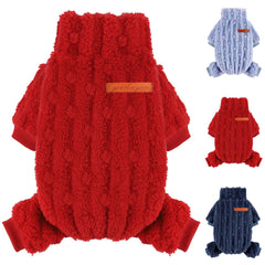DaFuEn dog sweater red onesie; cozy warmth for small breeds during outings.