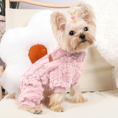 DaFuEn fleece pajamas close-up, gentle material ideal for small breeds.
