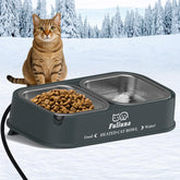 Dahivs outdoor heated cat bowl with dual bowls for water and food in cold weather