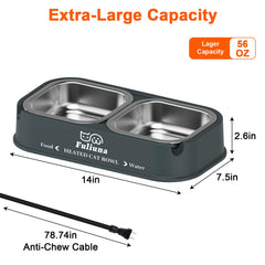 Dahivs heated cat bowl features a safe waterproof design with long cord