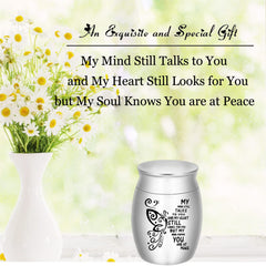 DAIFFUNE aluminium mini urn opened body shows compact keepsake for ashes or hair.