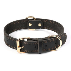 DAIHAQIKO genuine leather collar closeup texture for durable wear