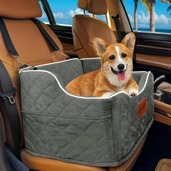 DAIIST dog car seat dark grey front view showing elevated comfort for rides