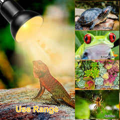 Dallfoll reptile heat lamp 360-degree rotatable clamp enables precise basking spot placement.