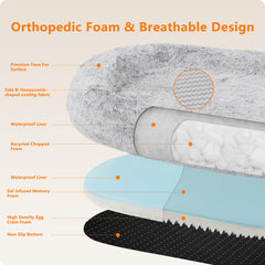 DANFOOZIO human-dog-bed gel memory foam panel provides cushioned support