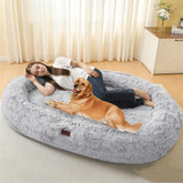 DANFOOZIO human-dog-bed wide top view showing shared comfort for you and your pet