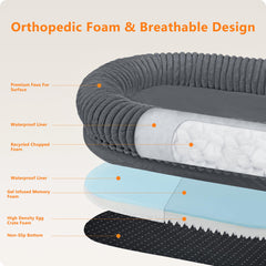 DANFOOZIO Human Dog Bed gel-infused-layer demonstrates cooling comfort and contouring support