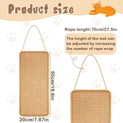Dansydaisy hanging sisal scratchers wall-mount for cats with hemp rope.