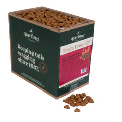 Darford Grain Free Tasty Bacon Minis packshot; grain-free dog treats for healthy snacking.
