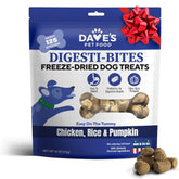 Dave's Pet Food Digesti-Bites chicken treats close-up, premium real-meat snack for dogs.