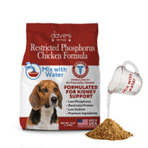 Dave's Pet Food Kidney Care dog food bag highlights low phosphorus formula for kidney support