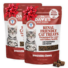 Dave's Pet Food Renal cat treats bag front highlighting kidney-support formulation