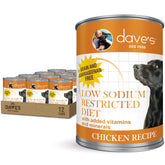Dave's Pet Food restricted sodium diet chicken pate cans highlight a protein-rich recipe for lean muscles.