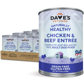 Dave's Pet Food wet dog food chicken and beef cans support daily meals