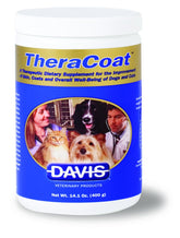 Davis TheraCoat pet supplement bottle ready for daily skin and coat support.