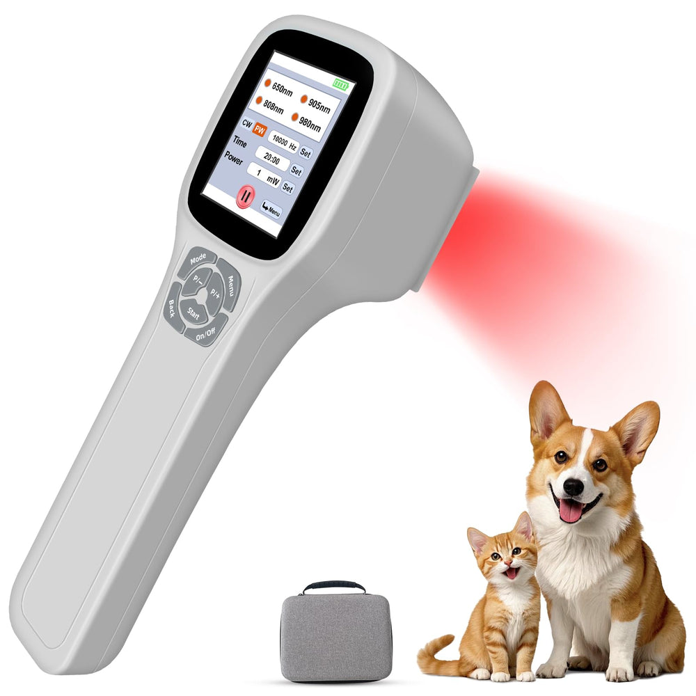 Dawfek cold laser therapy device front view for at-home pet care and easy therapy.