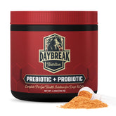 Daybreak Nutrition Probiotics en bote para mascotas; apoyo digestivo diario para gatos y perros.