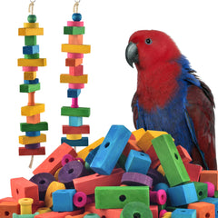 DBNESS 165pcs blocks close-up boosts parrot engagement and beak exercise.