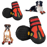 DcOaGt dog shoes large size boot closeup showing durable stitching for secure protection